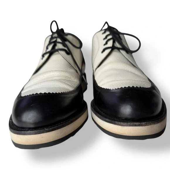 Pierre Hardy Black Off White lace Up Derby Shies Size 43 US 9.5-10 - Picture 7 of 8